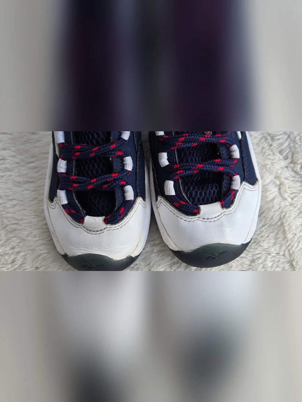 Reebok Question Mid Toddler Sneakers Size 11 Blue White Red (GX0387)